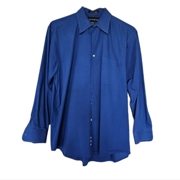 Mens Long Sleeve Dress Shirt Blue Size 15.5-16 32/33 - Picture 1 of 3